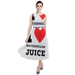 I Love Watermelon Juice Round Neck Boho Dress by ilovewhateva