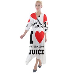 I Love Watermelon Juice Quarter Sleeve Wrap Front Maxi Dress by ilovewhateva