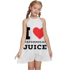 I Love Watermelon Juice Kids  Halter Collar Waist Tie Chiffon Dress by ilovewhateva