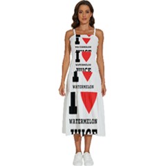 I Love Watermelon Juice Sleeveless Shoulder Straps Boho Dress by ilovewhateva