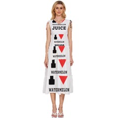 I Love Watermelon Juice V-neck Drawstring Shoulder Sleeveless Maxi Dress by ilovewhateva