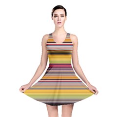 Neopolitan Horizontal Lines Strokes Reversible Skater Dress by Bangk1t