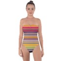 Neopolitan Horizontal Lines Strokes Tie Back One Piece Swimsuit View1