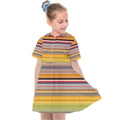 Neopolitan Horizontal Lines Strokes Kids  Sailor Dress by Bangk1t