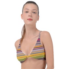 Neopolitan Horizontal Lines Strokes Knot Up Bikini Top