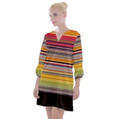 Neopolitan Horizontal Lines Strokes Open Neck Shift Dress by Bangk1t