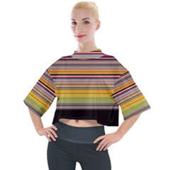 Neopolitan Horizontal Lines Strokes Mock Neck Tee by Bangk1t