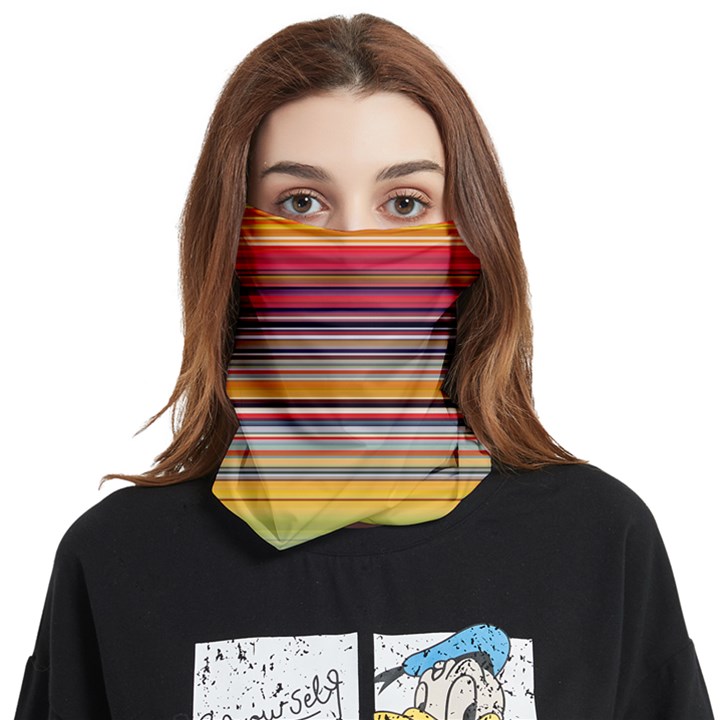 Neopolitan Horizontal Lines Strokes Face Covering Bandana (Two Sides)