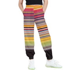 Neopolitan Horizontal Lines Strokes Kids  Elastic Waist Pants by Bangk1t