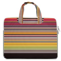 Neopolitan Horizontal Lines Strokes Macbook Pro 16  Double Pocket Laptop Bag  by Bangk1t