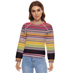 Neopolitan Horizontal Lines Strokes Women s Long Sleeve Raglan Tee