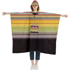 Neopolitan Horizontal Lines Strokes Women s Hooded Rain Ponchos