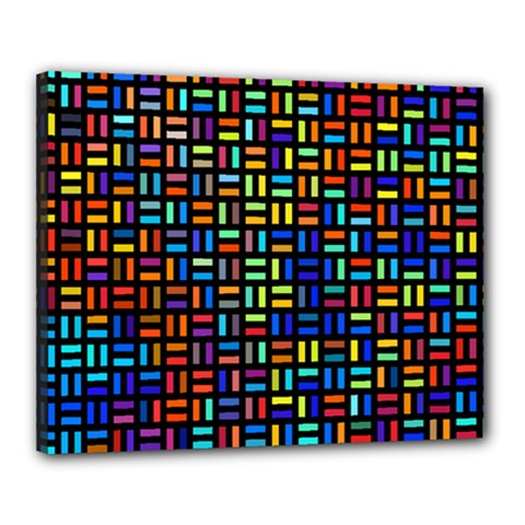 Geometric Colorful Square Rectangle Canvas 20  X 16  (stretched)