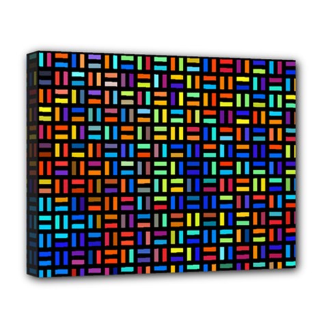 Geometric Colorful Square Rectangle Deluxe Canvas 20  X 16  (stretched) by Bangk1t