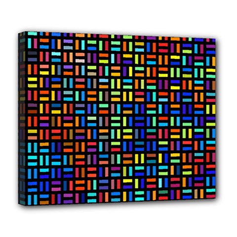 Geometric Colorful Square Rectangle Deluxe Canvas 24  X 20  (stretched) by Bangk1t