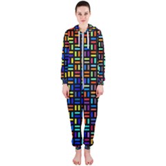 Geometric Colorful Square Rectangle Hooded Jumpsuit (ladies) by Bangk1t