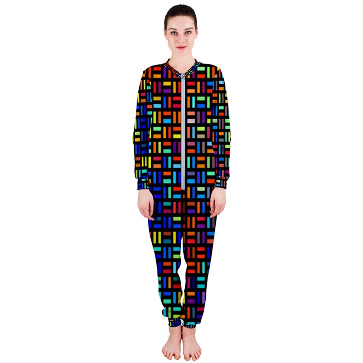 Geometric Colorful Square Rectangle OnePiece Jumpsuit (Ladies)