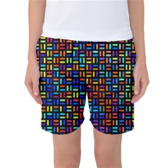 Geometric Colorful Square Rectangle Women s Basketball Shorts