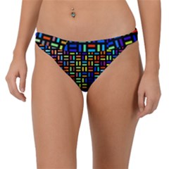 Geometric Colorful Square Rectangle Band Bikini Bottoms by Bangk1t