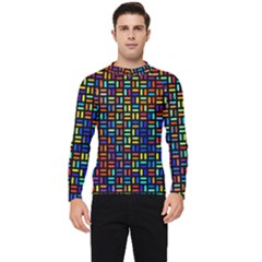 Geometric Colorful Square Rectangle Men s Long Sleeve Rash Guard