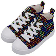 Geometric Colorful Square Rectangle Kids  Mid-top Canvas Sneakers