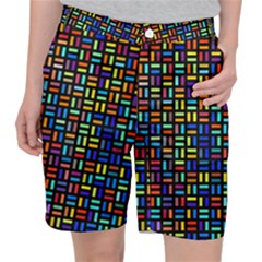 Geometric Colorful Square Rectangle Women s Pocket Shorts