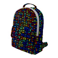 Geometric Colorful Square Rectangle Flap Pocket Backpack (large)