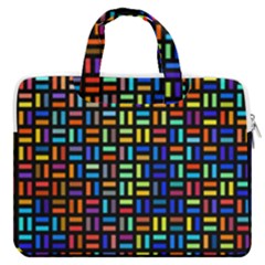 Geometric Colorful Square Rectangle Macbook Pro 13  Double Pocket Laptop Bag by Bangk1t