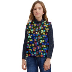 Geometric Colorful Square Rectangle Kid s Short Button Up Puffer Vest	 by Bangk1t