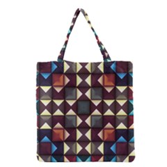 Symmetry Geometric Pattern Texture Grocery Tote Bag by Bangk1t