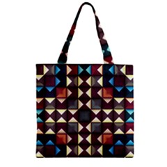 Symmetry Geometric Pattern Texture Zipper Grocery Tote Bag by Bangk1t