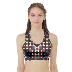 Symmetry Geometric Pattern Texture Sports Bra With Border by Bangk1t