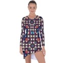 Symmetry Geometric Pattern Texture Asymmetric Cut-Out Shift Dress View1