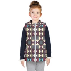 Symmetry Geometric Pattern Texture Kids  Hooded Puffer Vest by Bangk1t