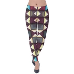 Symmetry Geometric Pattern Texture Velvet Leggings by Bangk1t