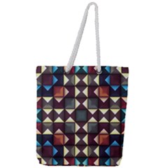 Symmetry Geometric Pattern Texture Full Print Rope Handle Tote (large) by Bangk1t