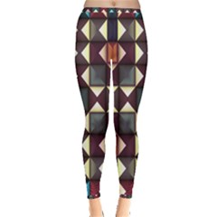 Symmetry Geometric Pattern Texture Inside Out Leggings by Bangk1t