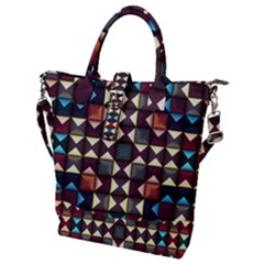 Symmetry Geometric Pattern Texture Buckle Top Tote Bag by Bangk1t