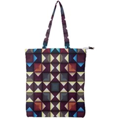 Symmetry Geometric Pattern Texture Double Zip Up Tote Bag by Bangk1t