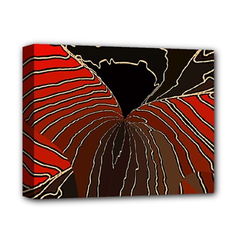 Red Gold Black Voracious Plant Leaf Deluxe Canvas 14  X 11  (stretched) by Bangk1t