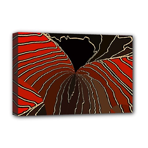 Red Gold Black Voracious Plant Leaf Deluxe Canvas 18  X 12  (stretched) by Bangk1t