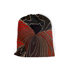 Red Gold Black Voracious Plant Leaf Drawstring Pouch (large) by Bangk1t