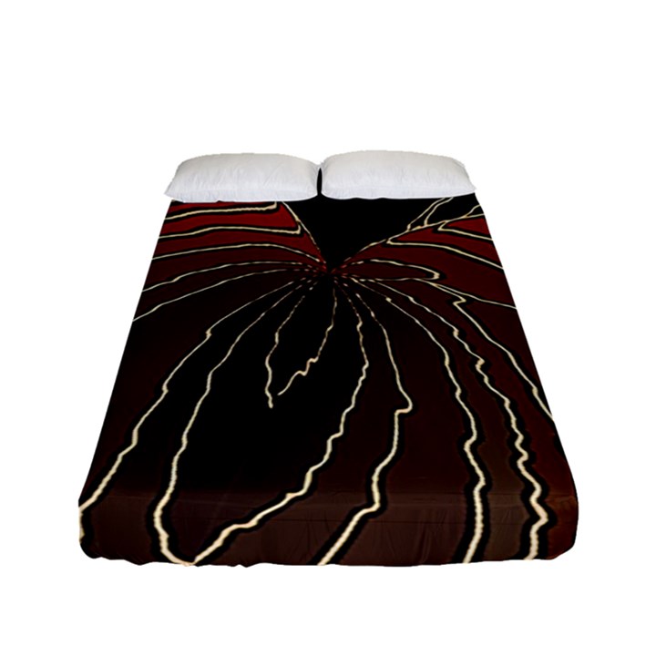 Red Gold Black Voracious Plant Leaf Fitted Sheet (Full/ Double Size)