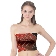 Red Gold Black Voracious Plant Leaf Tube Top by Bangk1t