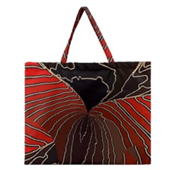 Red Gold Black Voracious Plant Leaf Zipper Large Tote Bag by Bangk1t