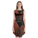 Red Gold Black Voracious Plant Leaf Sleeveless Chiffon Dress   View1