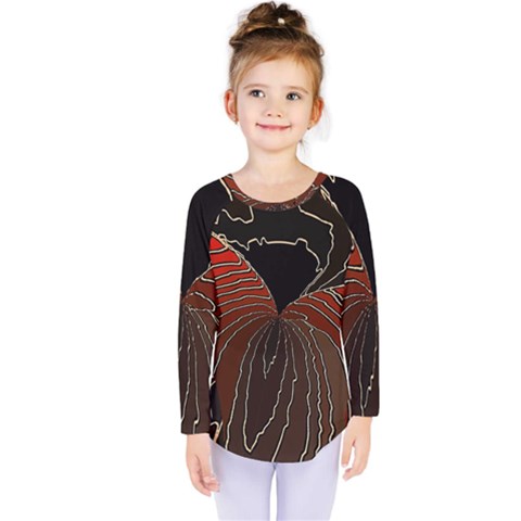 Red Gold Black Voracious Plant Leaf Kids  Long Sleeve Tee by Bangk1t