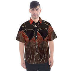 Red Gold Black Voracious Plant Leaf Men s Short Sleeve Shirt