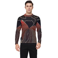 Red Gold Black Voracious Plant Leaf Men s Long Sleeve Rash Guard by Bangk1t