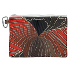 Red Gold Black Voracious Plant Leaf Canvas Cosmetic Bag (xl)